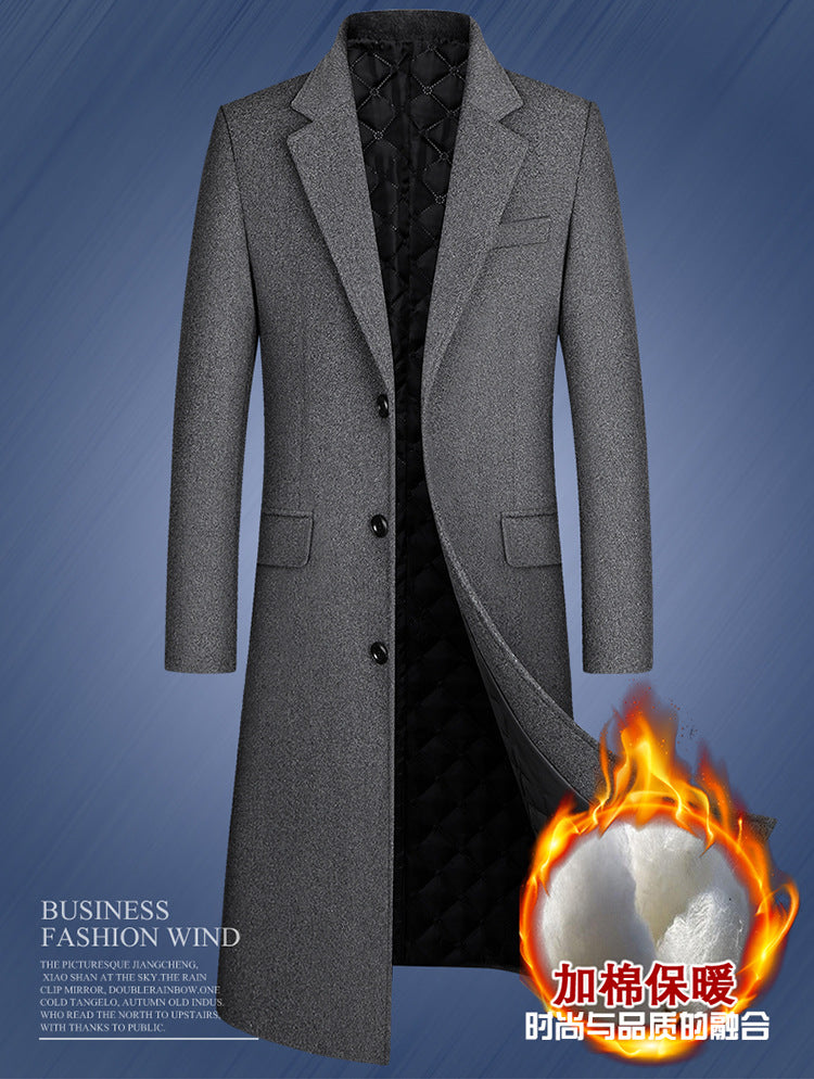 Wollmantel für Herren in Schwarz-Grau – Modern & elegant