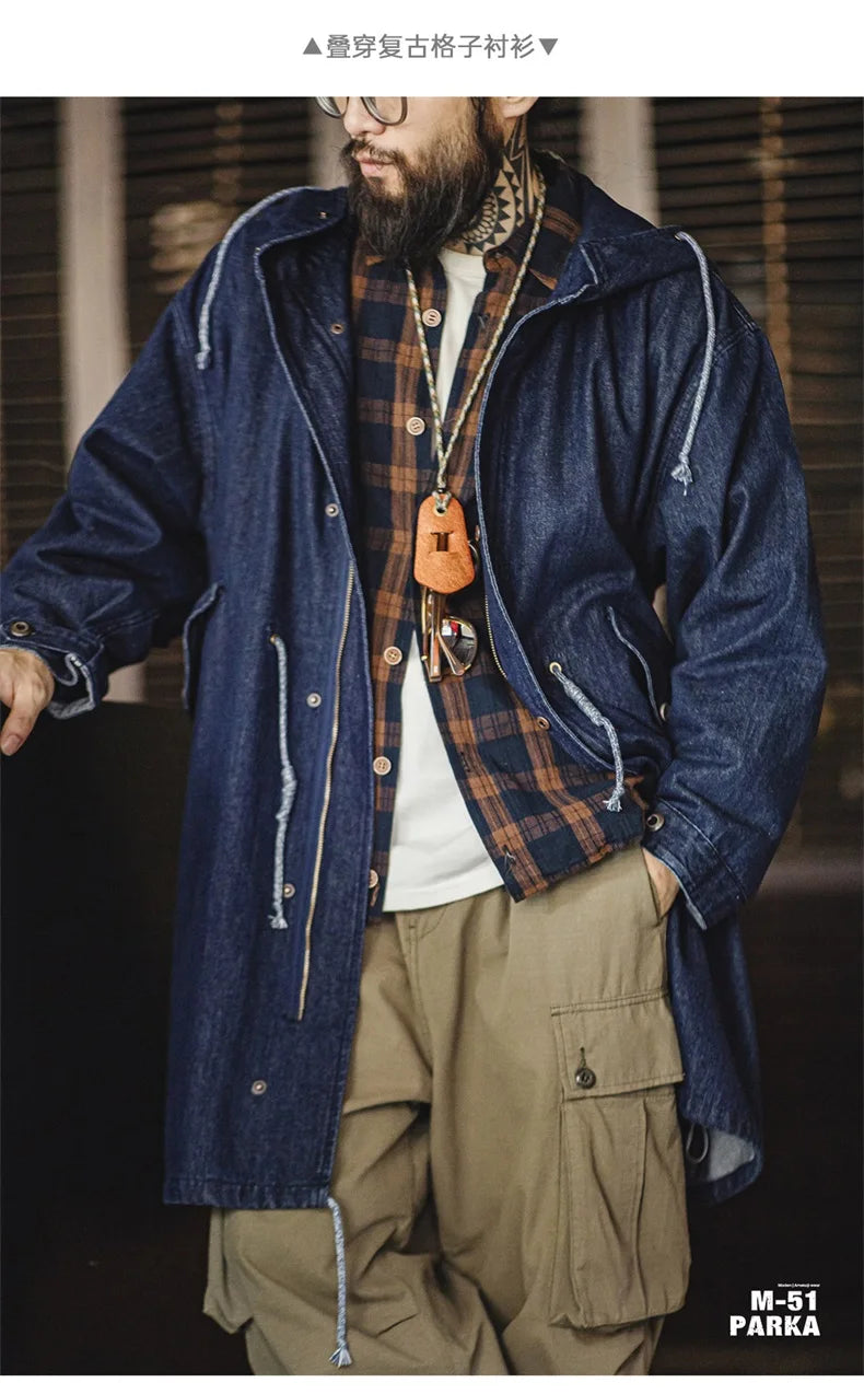 Herren Jeansjacke Lose Einfarbig Kapuzenjacke Fischschwanz-Windjacke Herbstoberteile