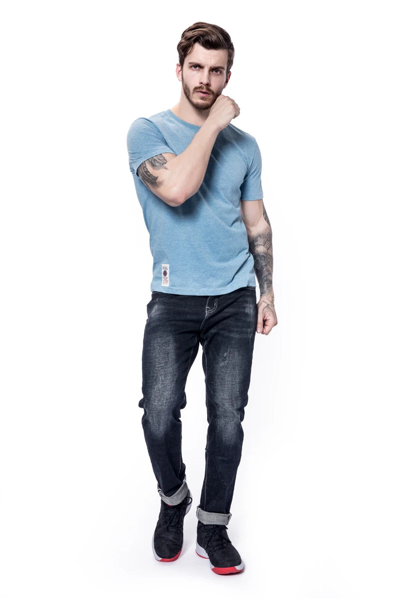 Herren T-Shirt aus Baumwolle in soliden Farben mit kurzem Arm