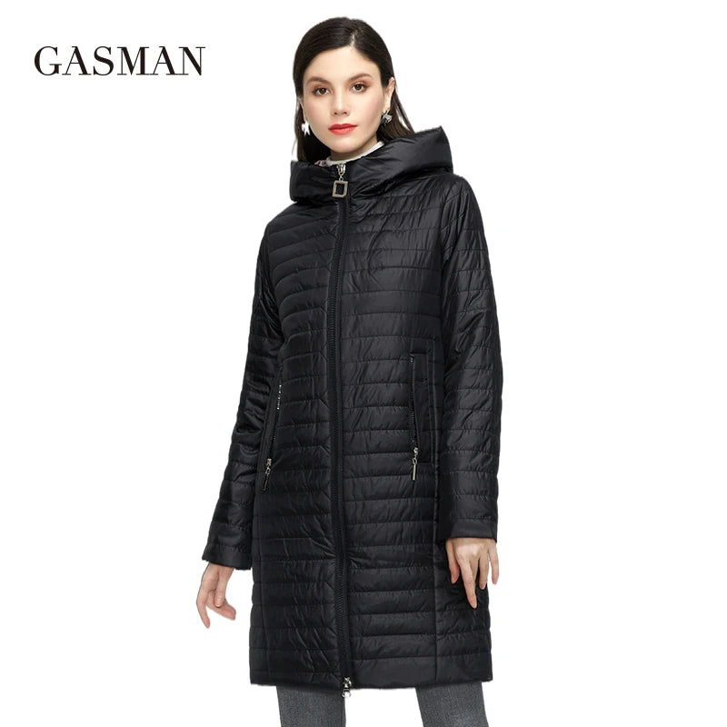 Mittellanger Damen-Winterparka mit Kapuze und schlanker Passform – warm und lässig