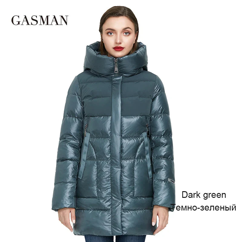 Mittellanger Damen-Daunenmantel für Frühling und Herbst – Leichte, dünne Baumwolljacke für Frauen