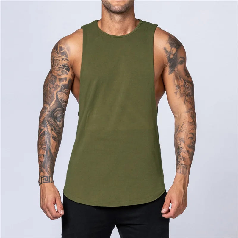 Sommer Basic Herren Tanktops leere Baumwolle lose Tank Top Männer Singulett Männer schlichte Bodybuilding Fitness aktive ärmellose Weste