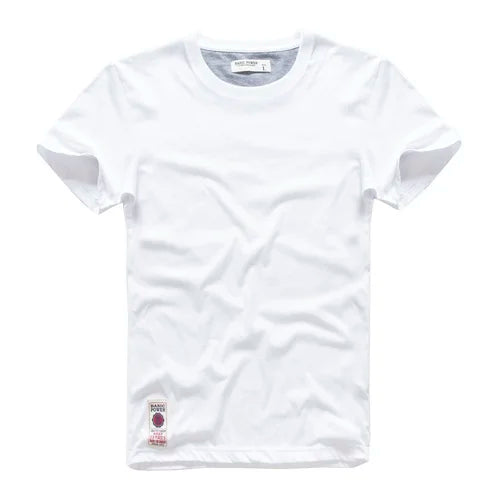Männer T-Shirt aus Baumwolle im einfarbigen Design mit klassischem O-Ansatz