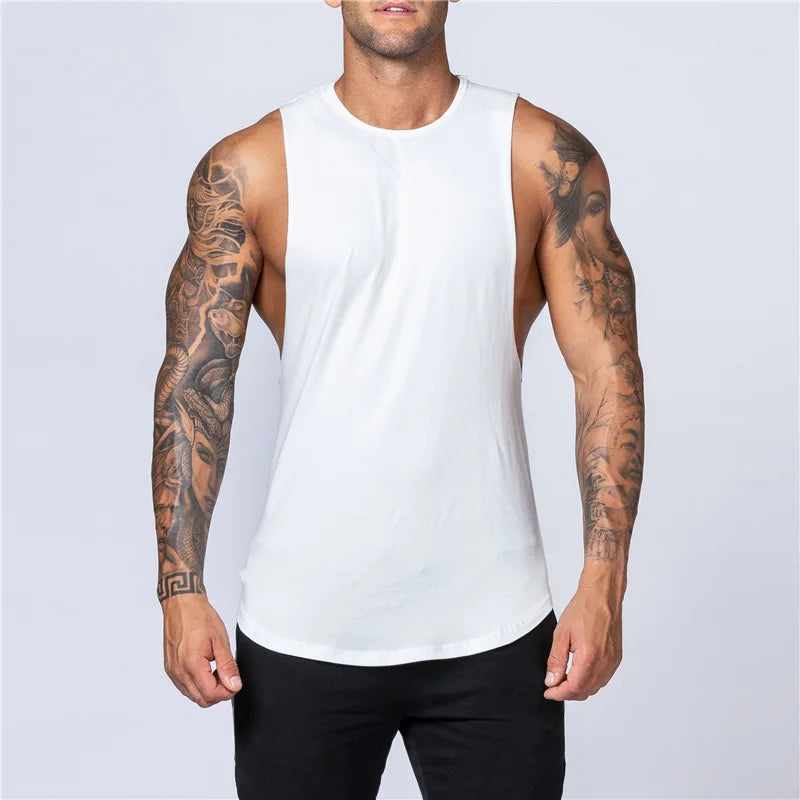 Sommer Basic Herren Tanktops leere Baumwolle lose Tank Top Männer Singulett Männer schlichte Bodybuilding Fitness aktive ärmellose Weste