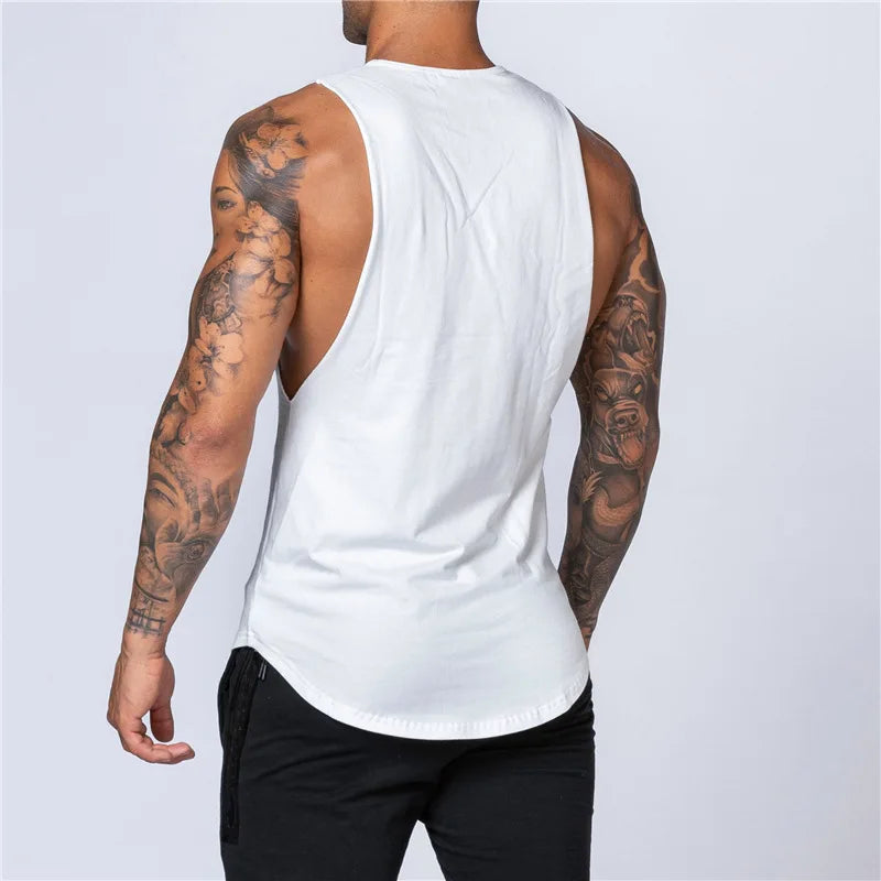 Sommer Basic Herren Tanktops leere Baumwolle lose Tank Top Männer Singulett Männer schlichte Bodybuilding Fitness aktive ärmellose Weste