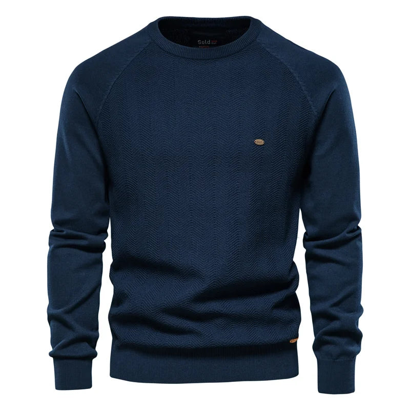 Herren Pullover aus Baumwolle mit lässigem Drop-Hülsen-Design für den Winter