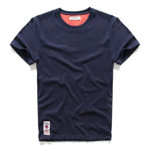 Männer T-Shirt aus Baumwolle im einfarbigen Design mit klassischem O-Ansatz