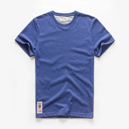 Männer T-Shirt aus Baumwolle im einfarbigen Design mit klassischem O-Ansatz