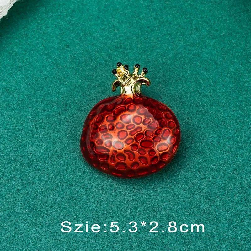 Brosche Blume Barock Vintage Palast Rot Emaille Perle Party Damen