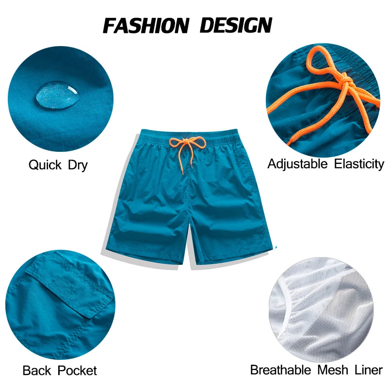 Herren-Badeshorts mit schnelltrocknendem Material – ideal für Strand, Surfen und Sport