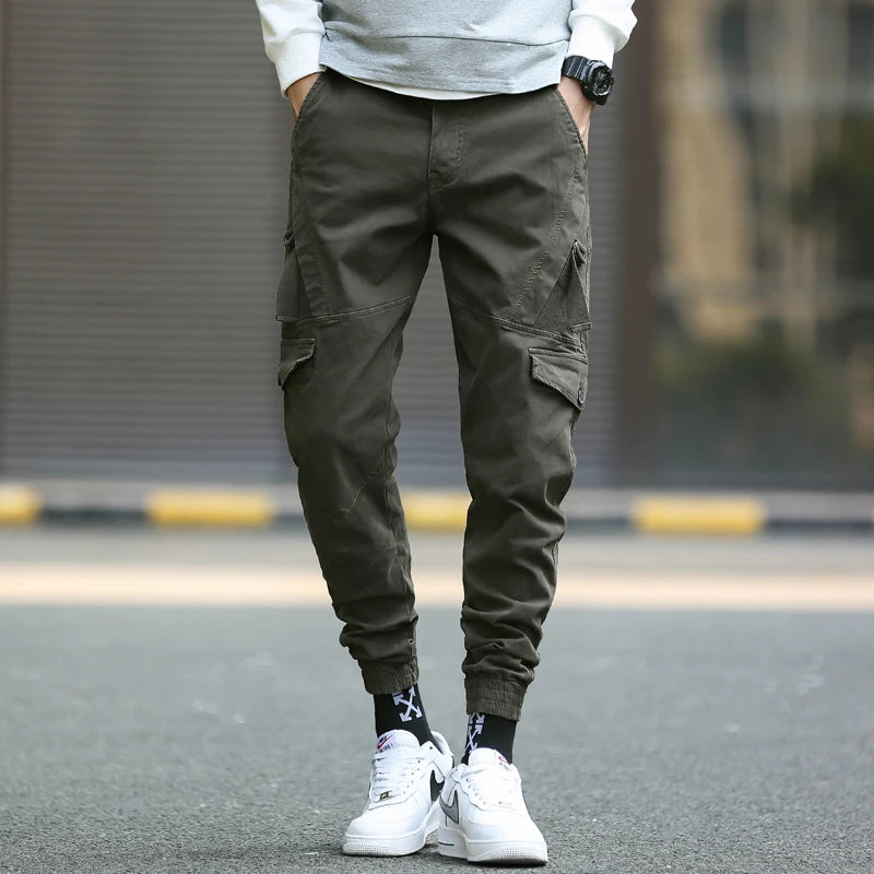 Herren Cargo Hosen im Harajuku-Stil mit Taschen für lässige Anlässe