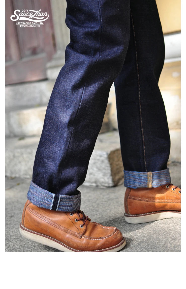Herrenjeans aus 21oz Rainbow Selvedge Denim im Vintage-Stil für Männer
