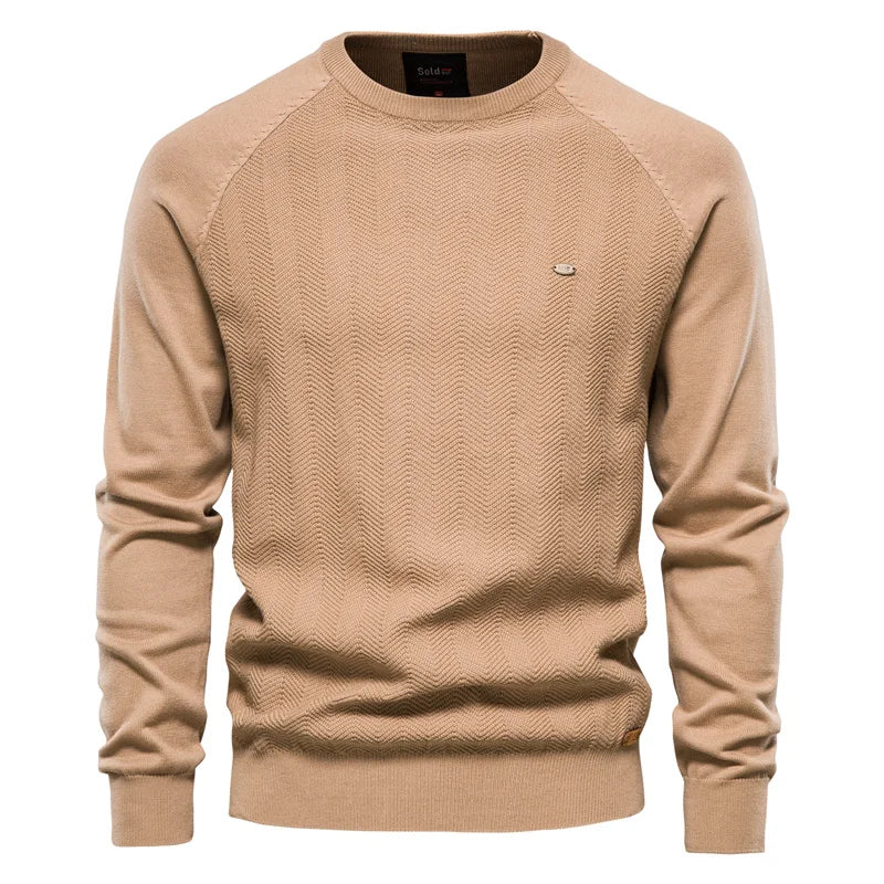 Herren Pullover aus Baumwolle mit lässigem Drop-Hülsen-Design für den Winter