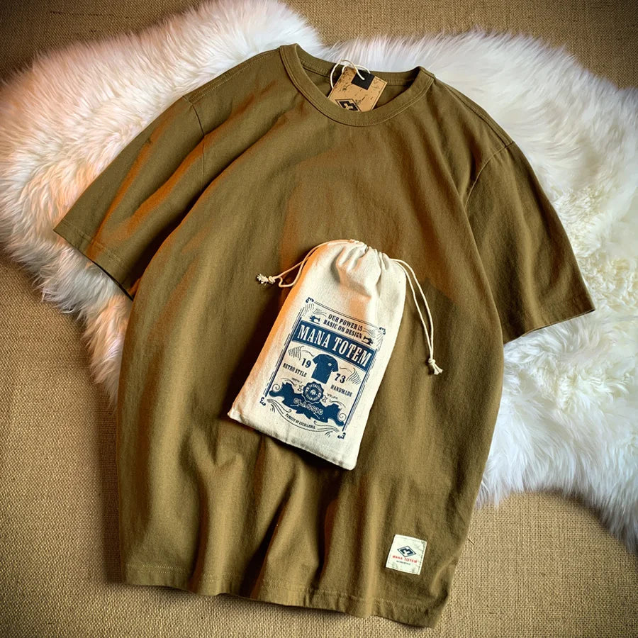 Herren T-Shirt aus einfarbiger Baumwolle mit kurzen Ärmeln für den Sommer