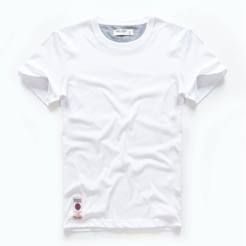 Herren T-Shirt aus Baumwolle in einfarbigen Farben für Frühling und Sommer