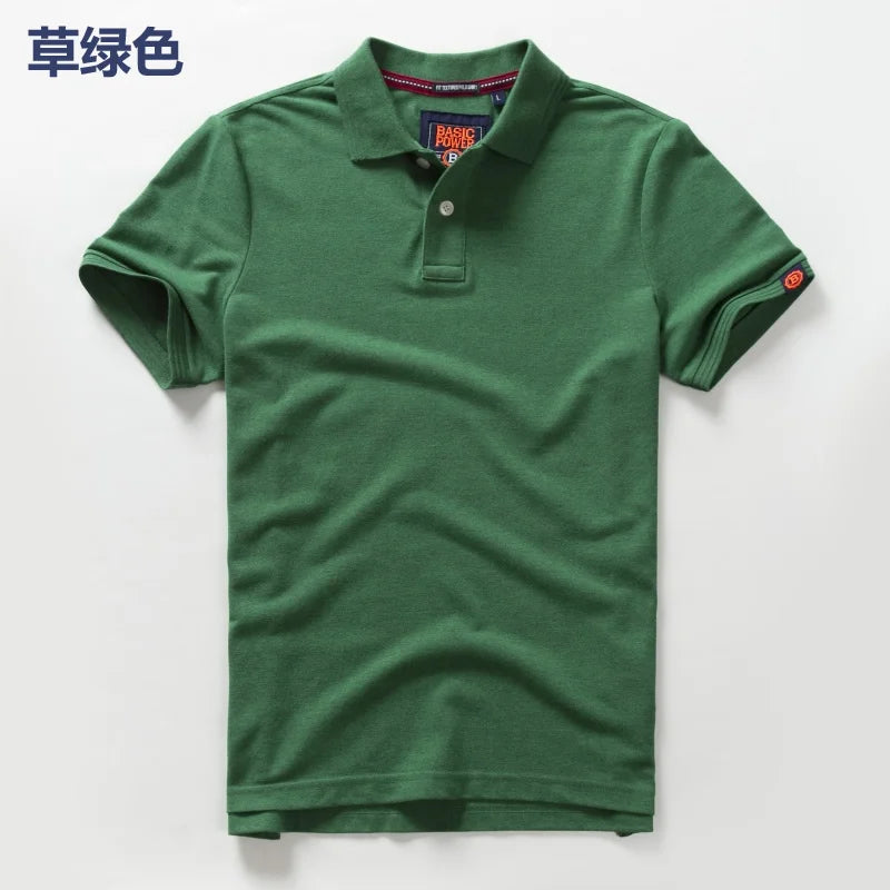 Sommer Herren Poloshirts Baumwollhemden Kurzarm Brief Gesticktes Emblem Einfaches Hemd für Männer Größe M-3XL BP6900