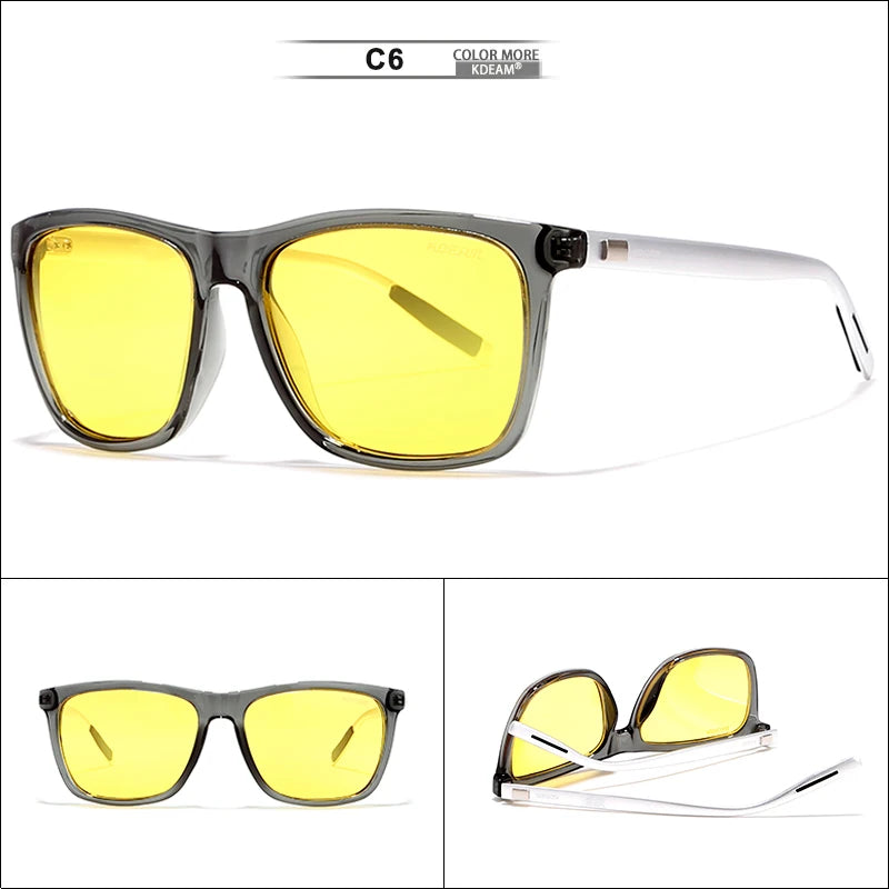 Sonnenbrille Fahren Nachtsicht Al-Mg polarisiert TAC UV400 Komplettzubehör