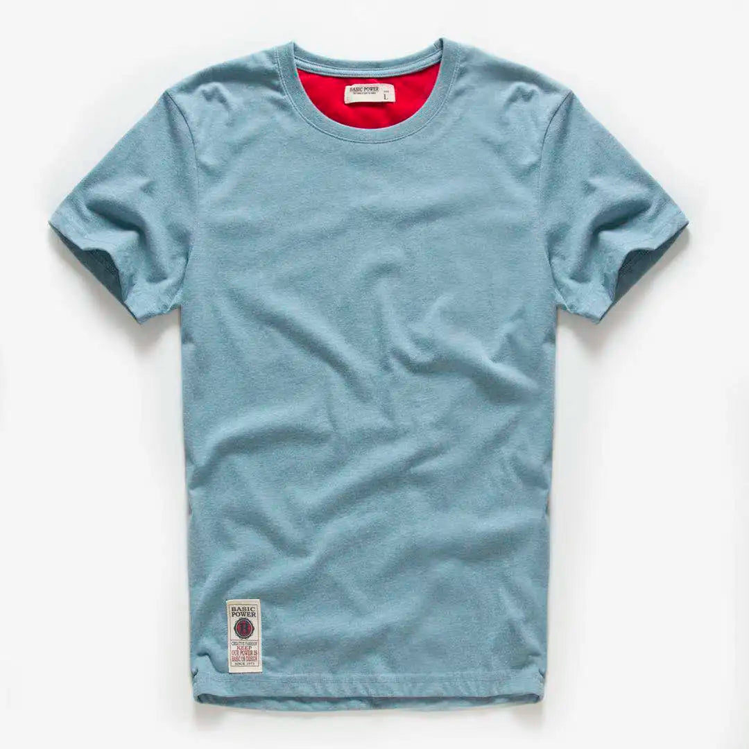 Herren T-Shirt aus weichem Lycra mit kurzem Arm in einfarbigem Design