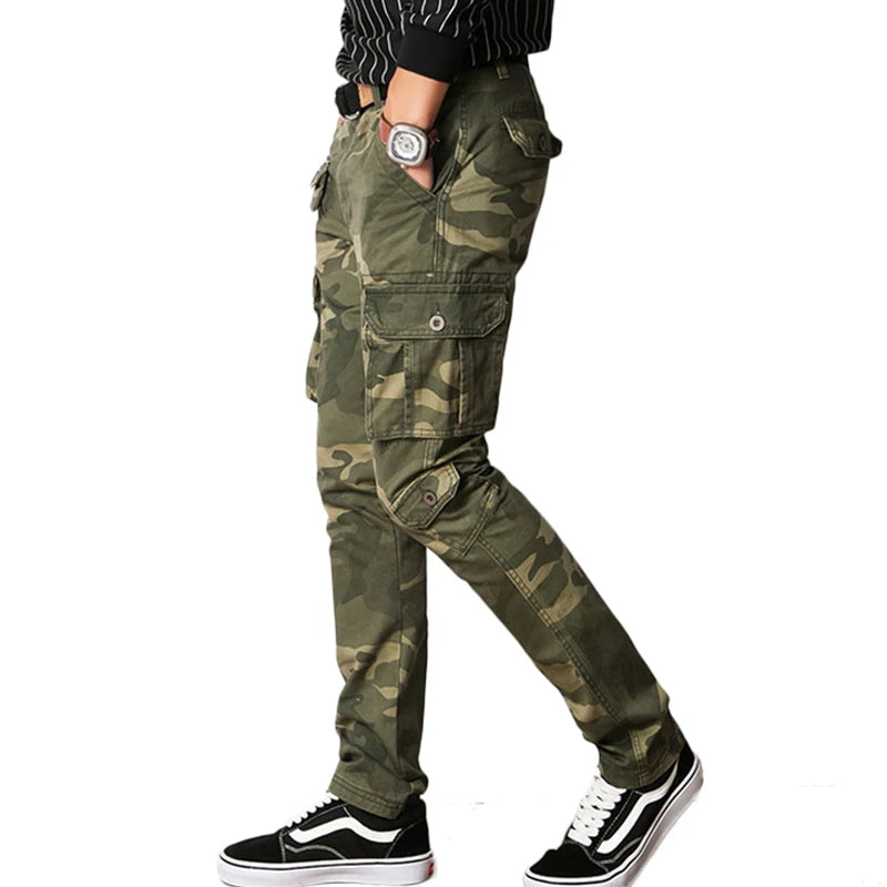 Herren Cargo Hosen im Military-Stil mit Taschen in Multi-Farben