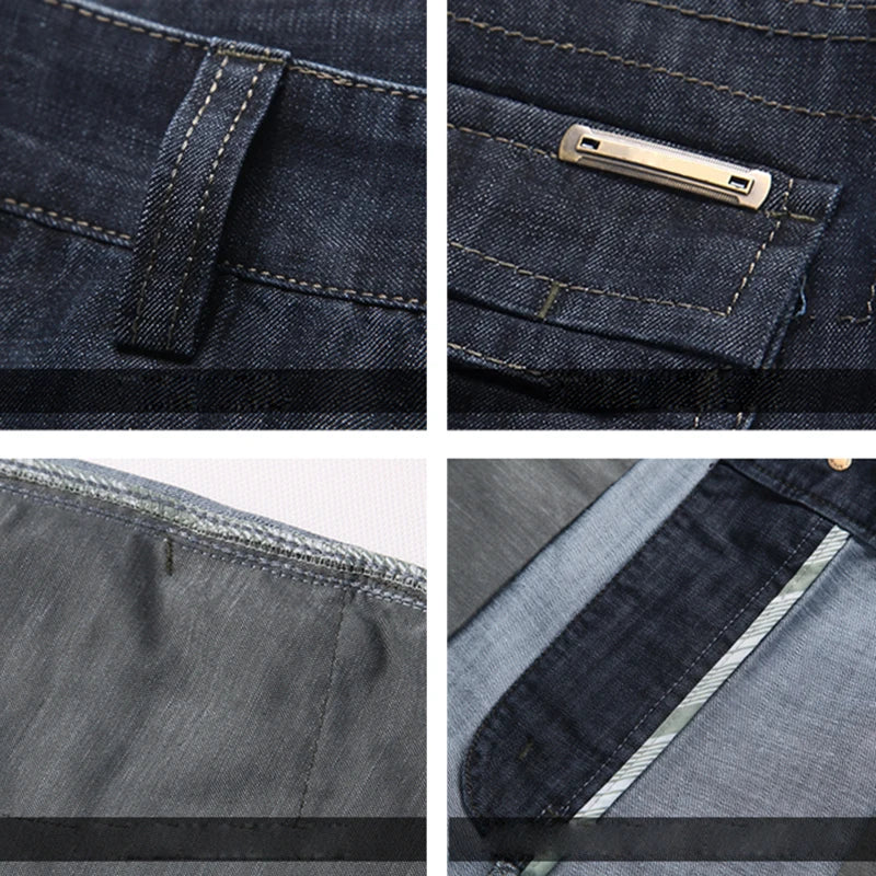 Herren Cargo-Denim-Hose mit normaler lockerer Passform und mehreren Taschen