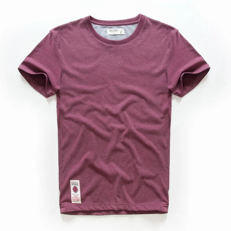 Herren T-Shirt aus Baumwolle in einfarbigen Farben für Frühling und Sommer