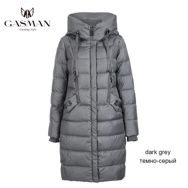 Kurze Damen-Winterjacke mit Stehkragen und Kapuze – wasserdichter, warmer Daunenmantel für modische Frauen