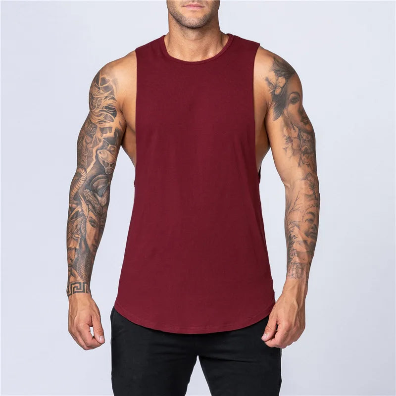Sommer Basic Herren Tanktops leere Baumwolle lose Tank Top Männer Singulett Männer schlichte Bodybuilding Fitness aktive ärmellose Weste