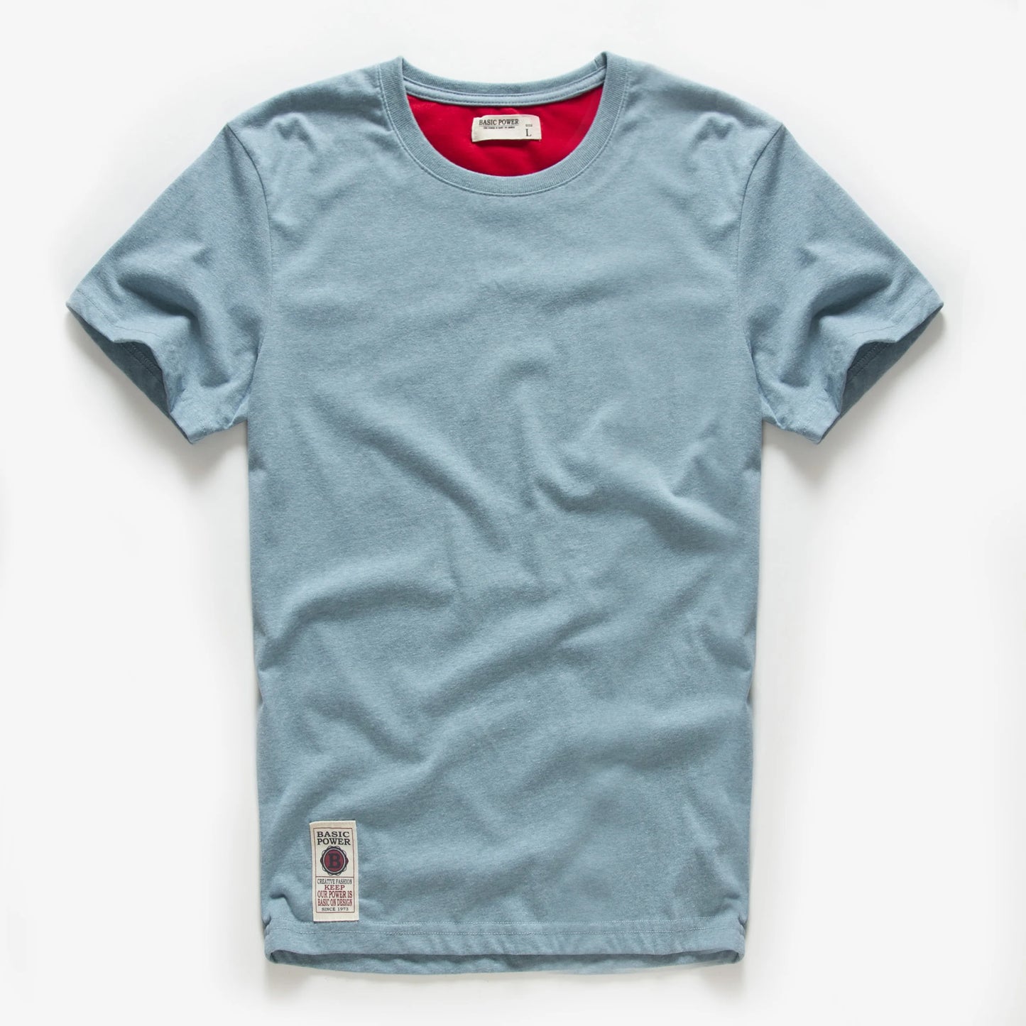 Männer T-Shirt aus Baumwolle im einfarbigen Design mit klassischem O-Ansatz