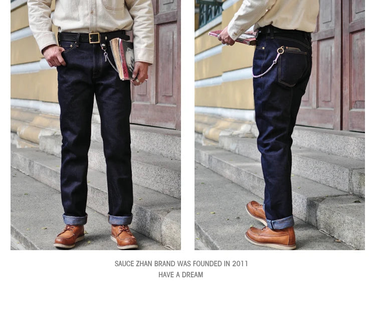 Herrenjeans aus 21oz Rainbow Selvedge Denim im Vintage-Stil für Männer
