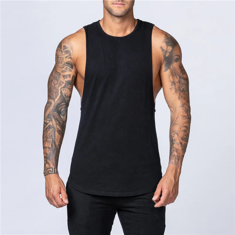 Sommer Basic Herren Tanktops leere Baumwolle lose Tank Top Männer Singulett Männer schlichte Bodybuilding Fitness aktive ärmellose Weste
