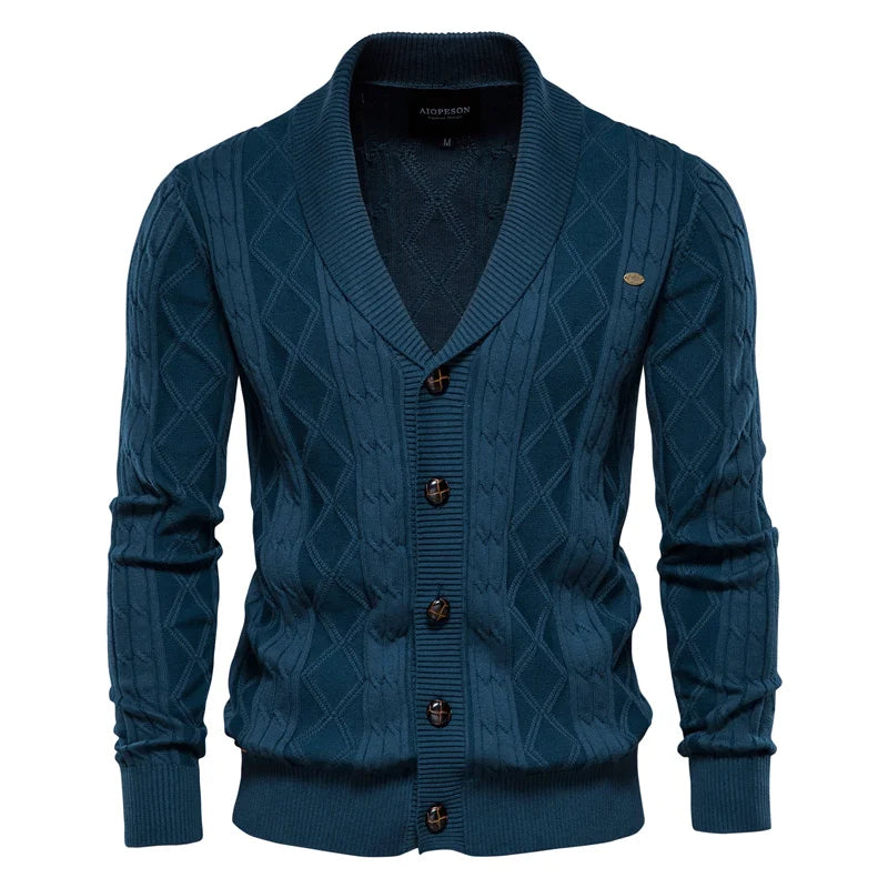 Männer Strickjacke aus hochwertiger Baumwolle im Casual-Stil für den Winter