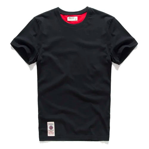 Männer T-Shirt aus Baumwolle im einfarbigen Design mit klassischem O-Ansatz