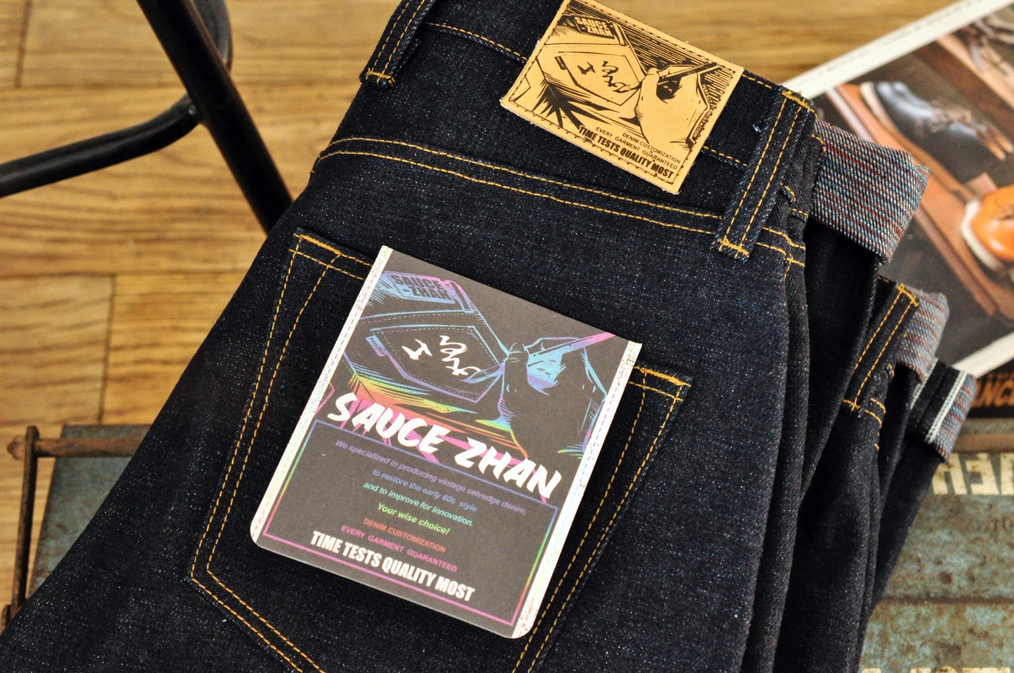 Herrenjeans aus 21oz Rainbow Selvedge Denim im Vintage-Stil für Männer