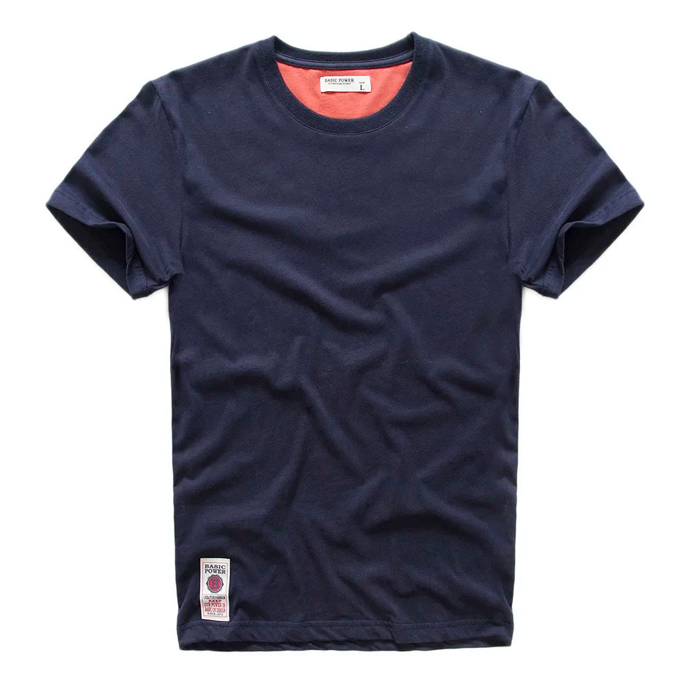 Herren T-Shirt aus weichem Lycra mit kurzem Arm in einfarbigem Design