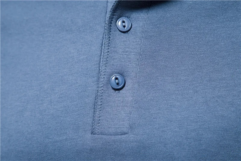 Herren Langarm T-Shirt mit Button-Down-Henley-Kragen aus hochwertiger Baumwolle