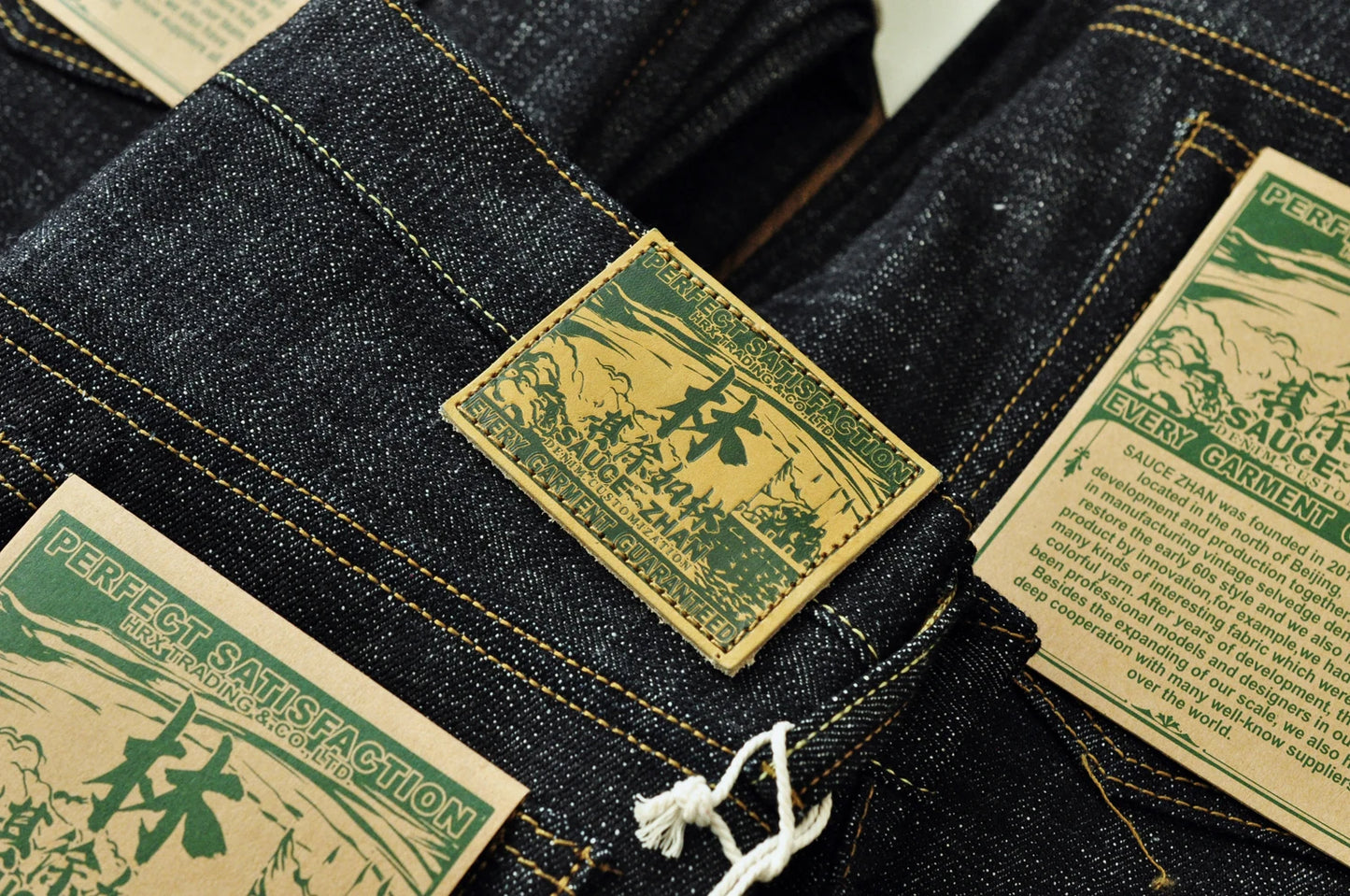 Herren Jeans im Vintage-Stil aus Selvedge Raw Denim mit Silber-überzogenen Knöpfen