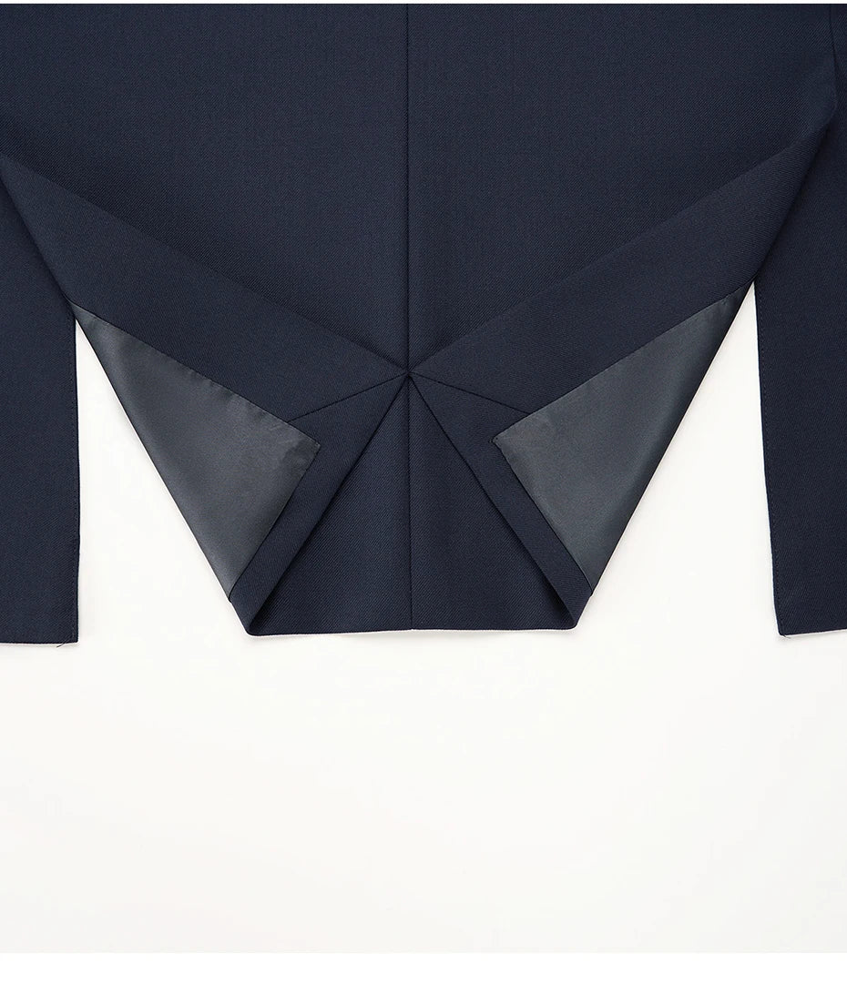Luxuriöses Herrenanzug-Set aus 100% Wolle in Schwarz – Slim-Fit Blazer und Hose für Business, Alltag und Hochzeit