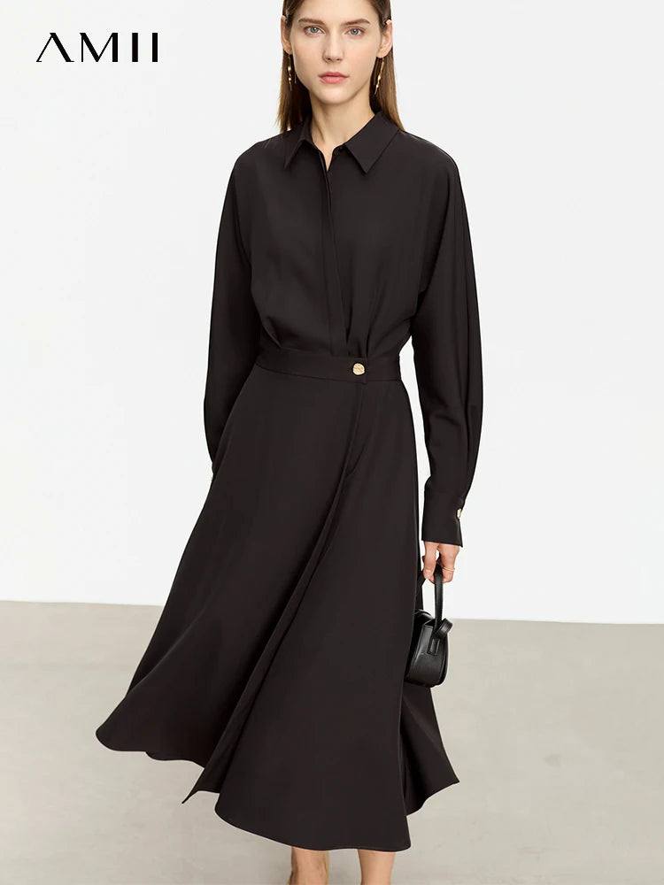 Langes Damen-Sommerkleid mit O-Ausschnitt und Rüschenärmeln im französischen A-Linien-Design