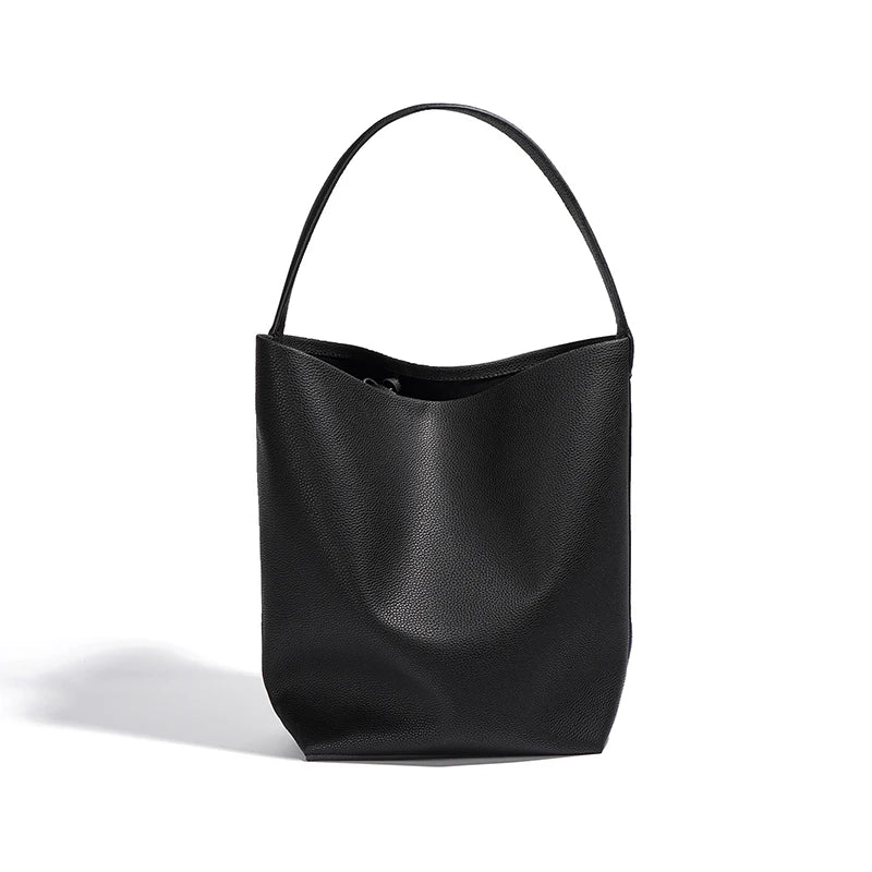 Damen Bucket-Bag Aus Vollnarbigem Leder Weinrot