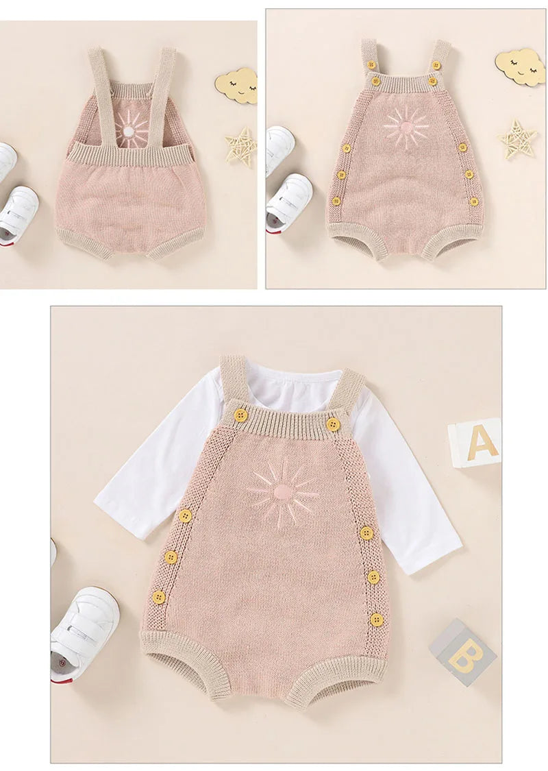 Baby Overall mit Sonnenblumen-Muster für Mädchen im Koreanischen Stil