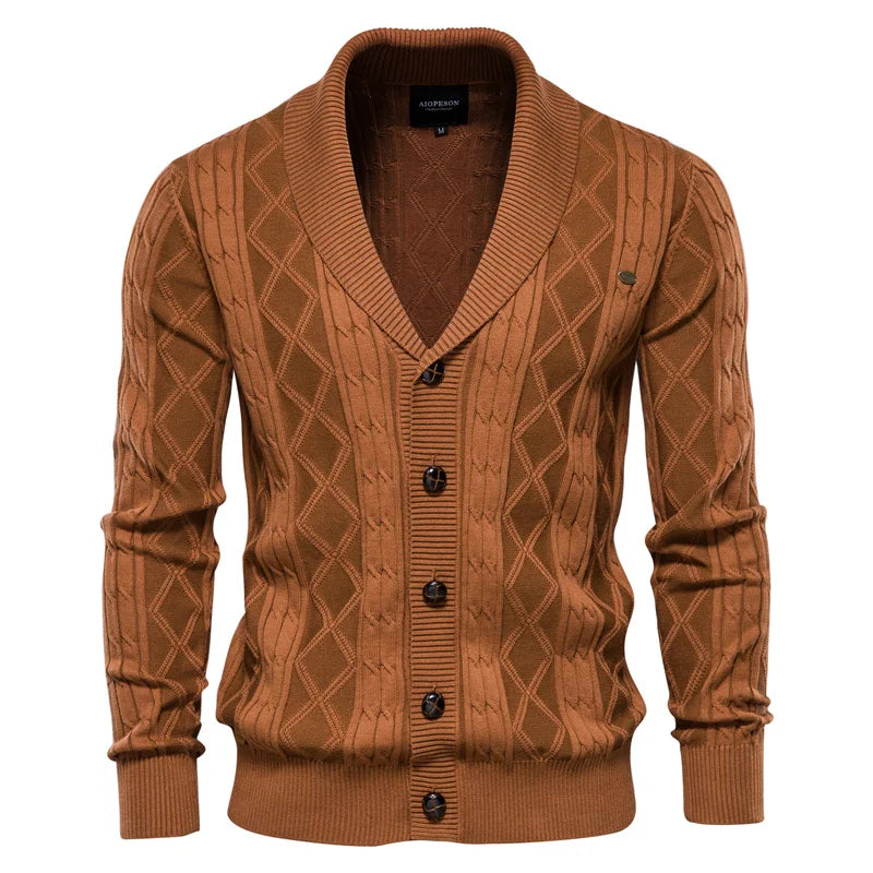 Männer Strickjacke aus hochwertiger Baumwolle im Casual-Stil für den Winter
