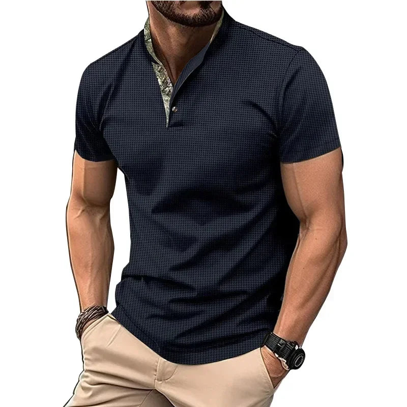 Herren-Polo-T-Shirt mit kurzen Ärmeln und Knopfleiste – große Größen, ideal für den Sommer
