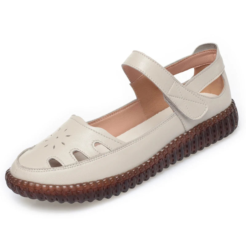 AIYUQI 2025 neue frauen sandalen Flache sohlen nicht-slip hohl frauen schuhe Sommer große-größe weibliche sandalen