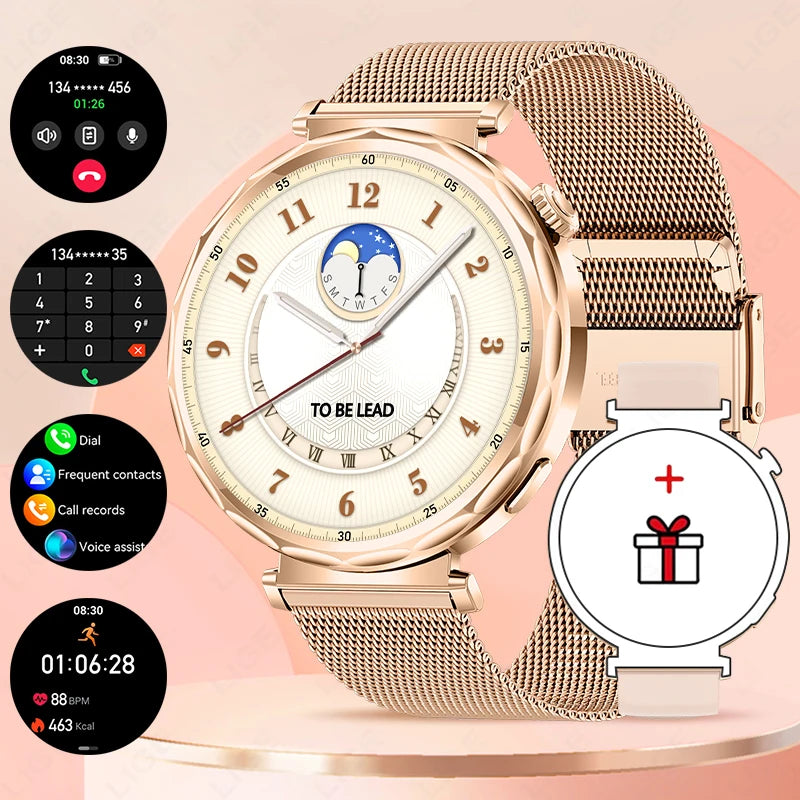 LIGE 2025, Smartwatch für Damen, voller Touchscreen, Sport-Fitness-Uhr, IP68, wasserdicht, Bluetooth, für Android iOS, Smartwatch für Damen