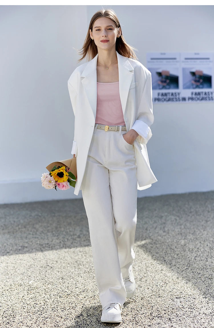 Damen Tops und T-Shirts im minimalistischen Stil mit quadratischem Kragen