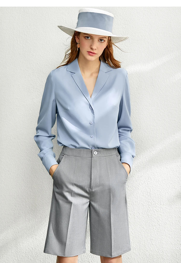 Damen Shorts im minimalistischen Stil mit hoher Taille und lässiger Passform