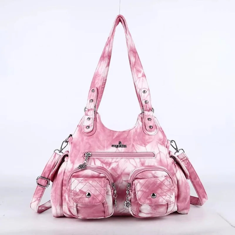 Damen-Handtasche Mit Viel Stauraum Und Mehrfachfächern Aus PU-Leder Für Alltag Und Freizeit