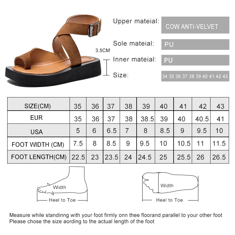 AIYUQI Sandalen für Damen, große Größe, Clip-Zehen, modisch, 2025, neue römische Damen-Sommersandalen, Wildleder, echtes Leder, Strandsandalen für Damen