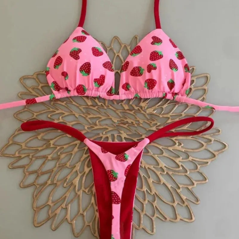 Sexy Bikini-Set mit Push-up-Effekt – Solides Badeoutfit für Damen am Strand oder Pool