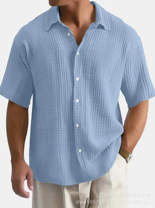 Herren-Sport- und Freizeitshirt aus Baumwoll-Leinen mit Trägern, Brusttasche und Kapuze – Langarm und einfarbig im trendigen Design